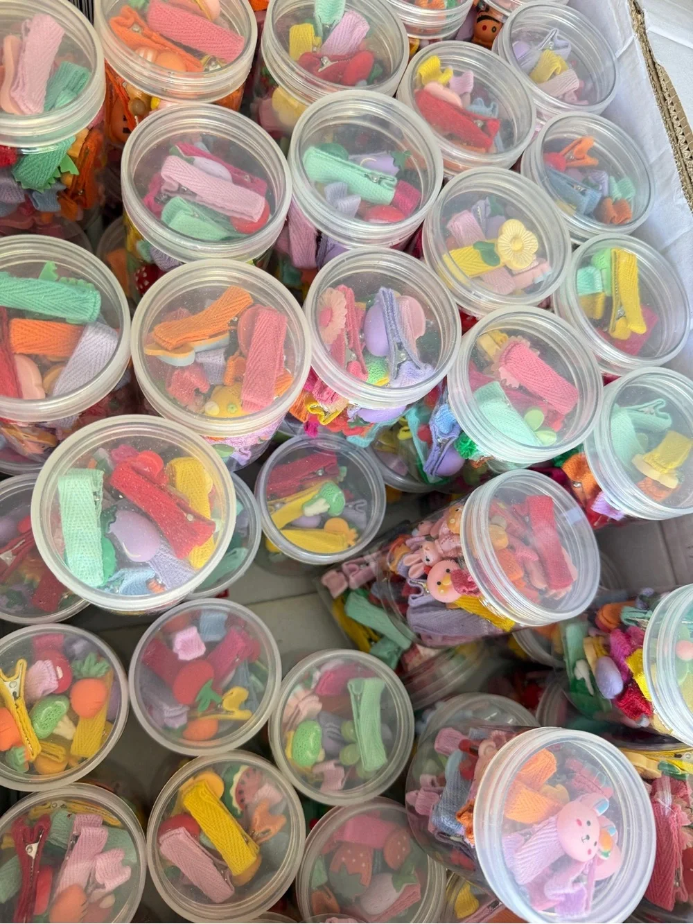 Kids Multi-Color Hair Clip and Accessory Kit - Assorted Clips in Clear Jar